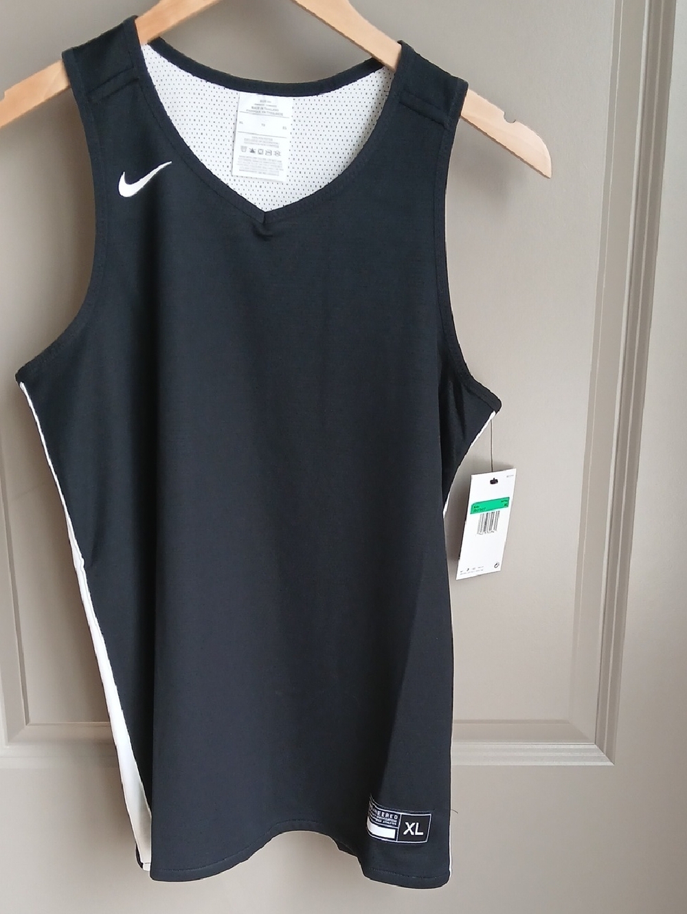 XL Kids Nike Black Athletic Tank Top with White Trim